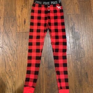 VICTORIA’S SECRET PINK PLAID LEGGINGS • XS